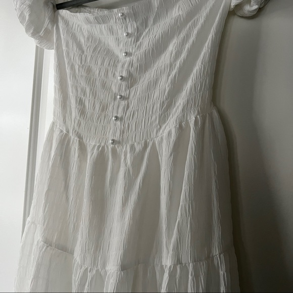 White tiered Midaxi Dress - Picture 4 of 6